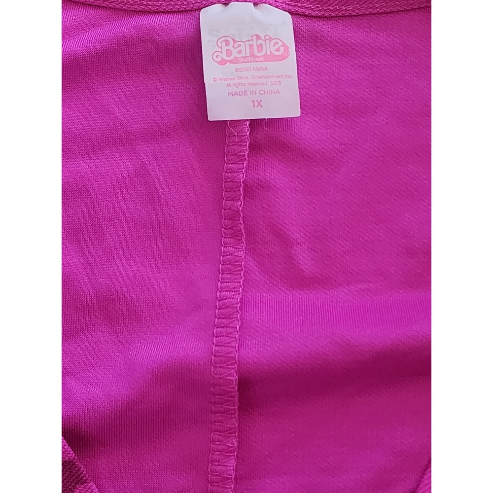 Barbie The Movie Western Cowgirl Costume Vest Flare Pants Set Pink Stars 1X - Picture 7 of 8